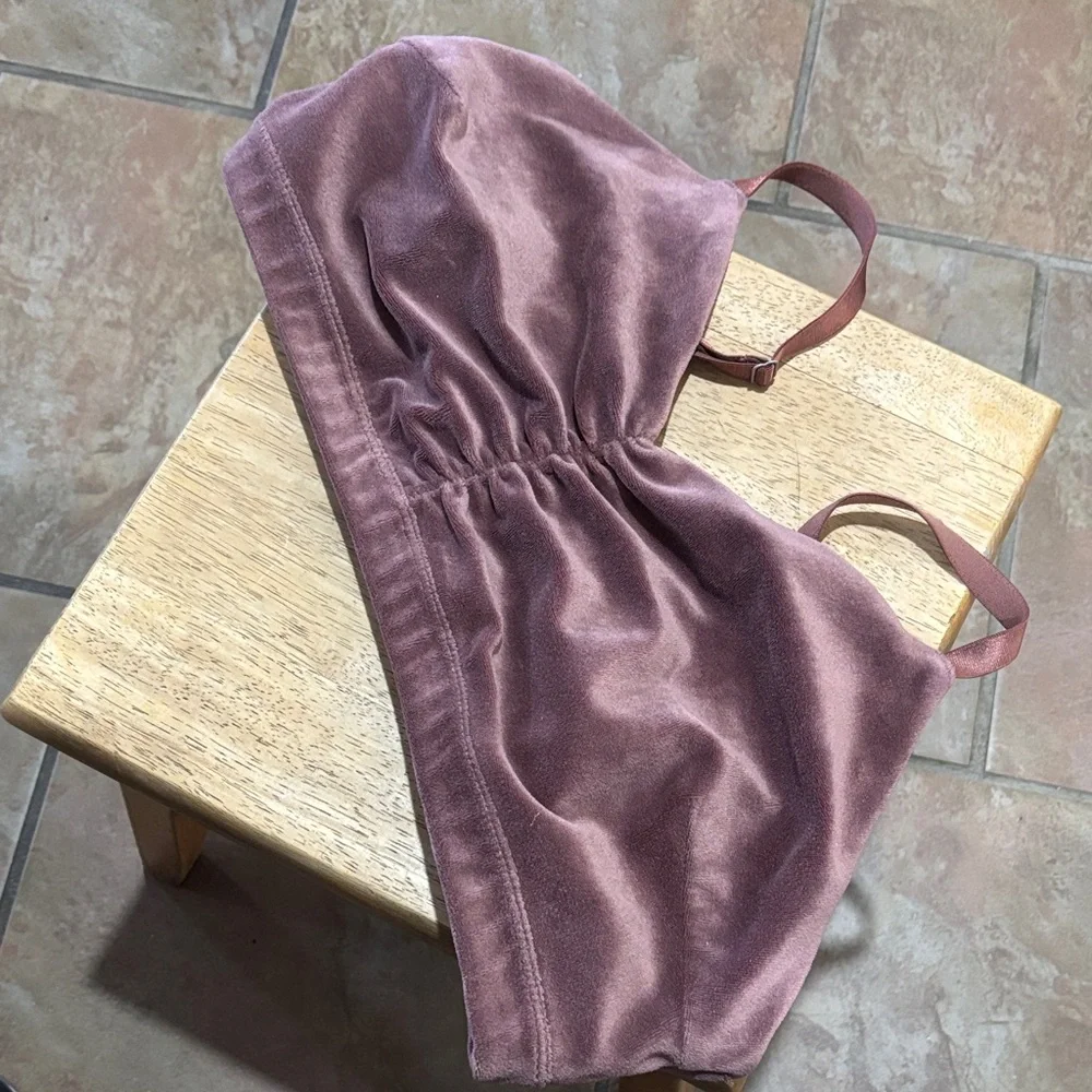 JoyLab Mauve Pink Velvet Bandeau Bra - Picture 7 of 8
